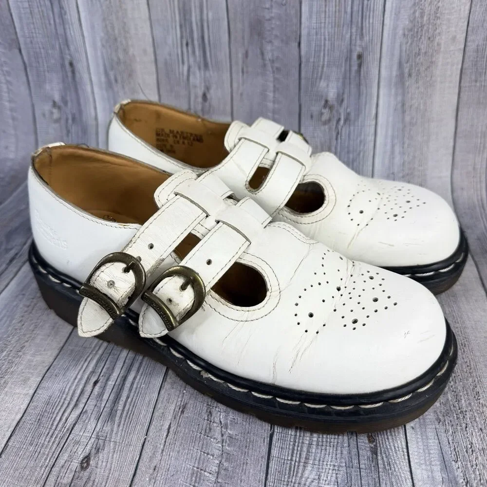 Dr Martens 8065 Mary Jane Leather Shoes Women’s US 5 White